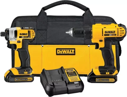 20V MAX Cordless Drill and Impact Driver, Power Tool Combo Kit with 2 Bat